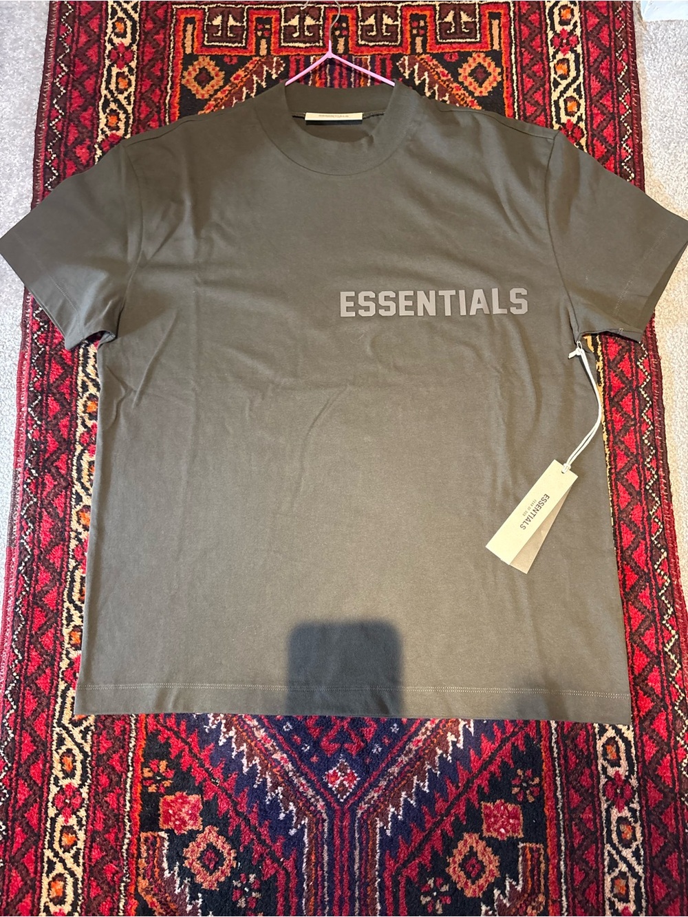 Essentials Men's Olive Logo Short Sleeve Tee